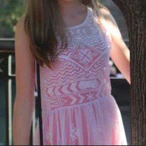 Free People white mesh slip